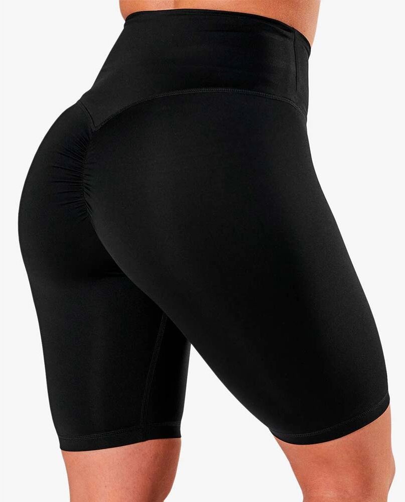 Icaniwill Scrunch V-shape Biker Shorts, Black, M