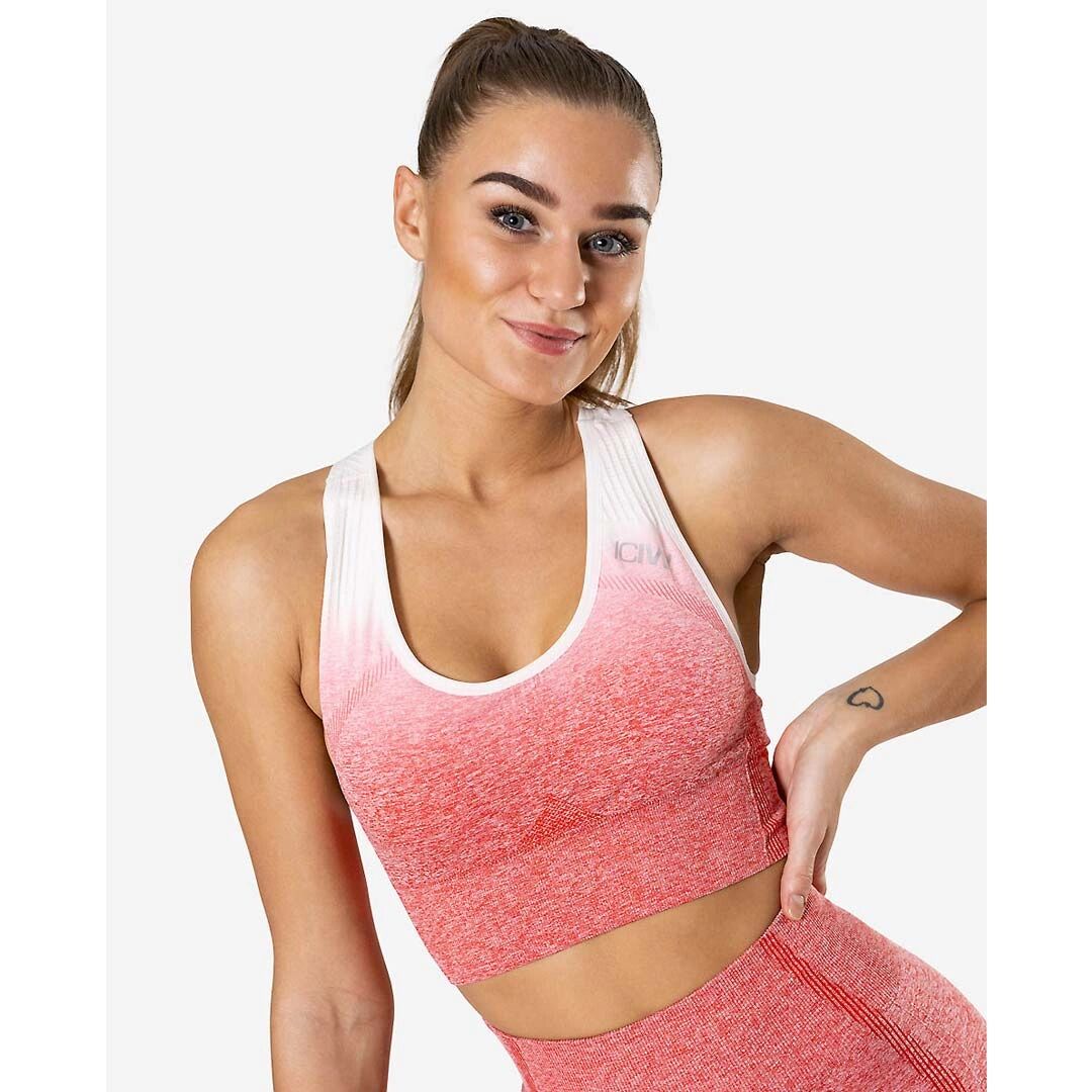 Icaniwill Ombre Seamless Sports Bra, Red