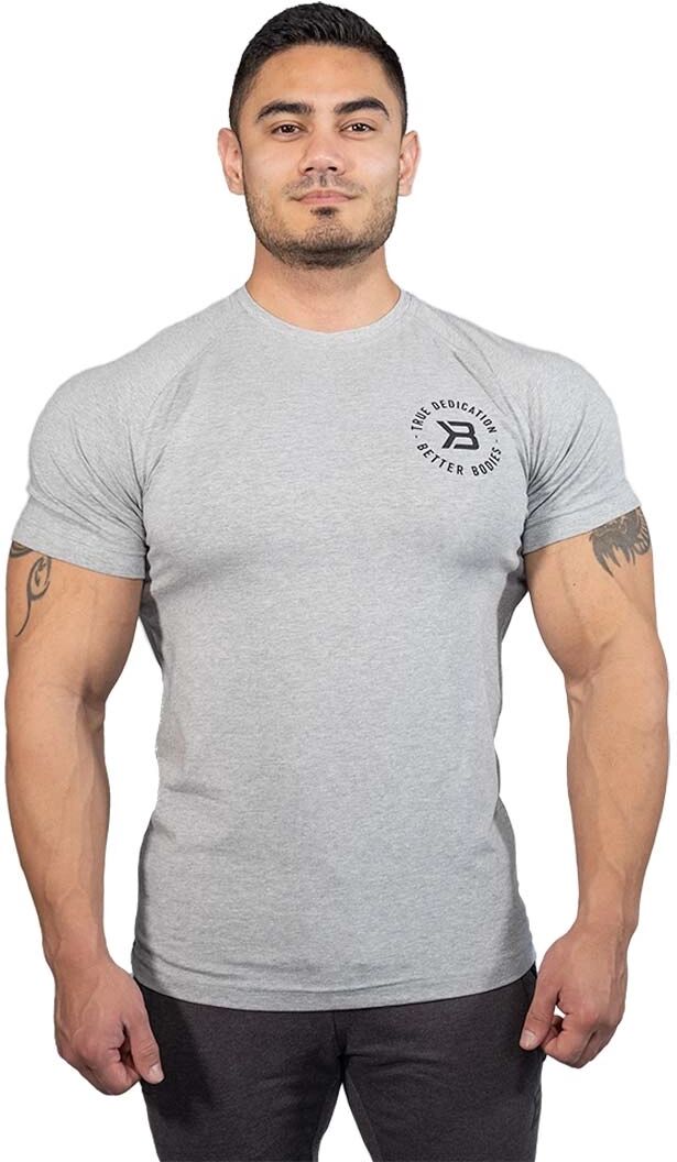 Better Bodies Gym Tapered Tee, Light Grey Melange, Xl