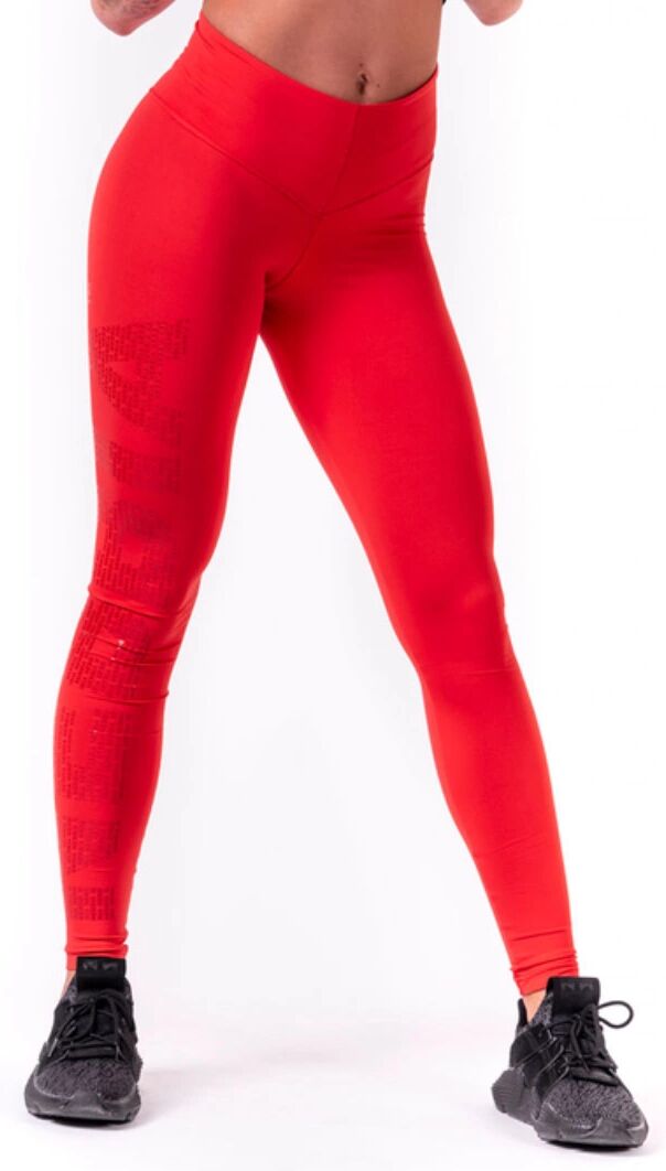 Nebbia One Tone Pattern Tights, Red, M