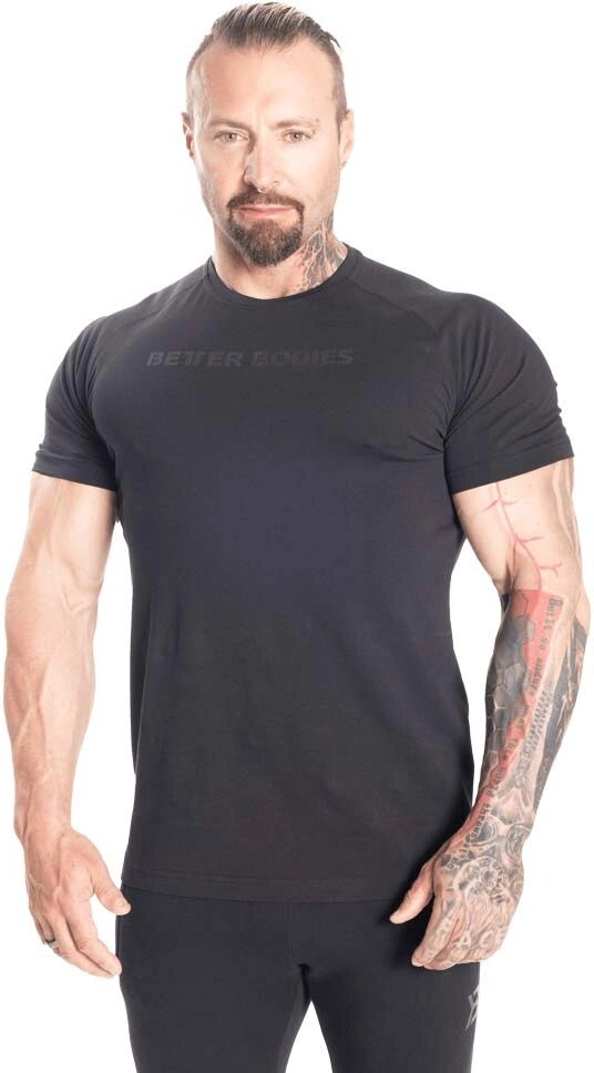 Better Bodies Gym Tapered Tee, Black/black, L