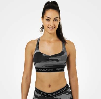 Better Bodies Athlete Short Top, Grey Camoprint