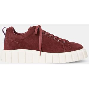 - Baskets en Velours de Cuir Odessa bordeaux Bordeaux