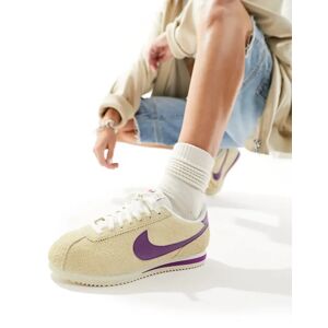 Nike Cortez Baskets unisexes vintage en daim Beige et violet Blanc Blanc 46 female