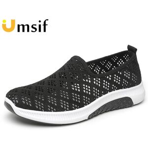 Umsif Baskets d'été en maille pour femmes, chaussures de course respirantes et décontractées à semelle souple - Publicité