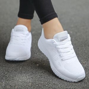 Tenis Feminino mode à lacets blanc chaussures de Sport pour femmes baskets légères rondes bretelles croisées plat Tennis femme chaussures de gymnastique en plein air - Publicité