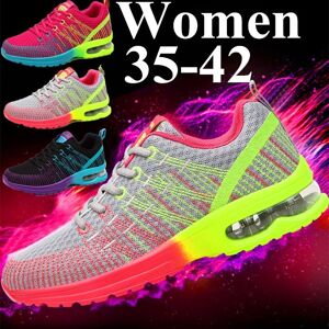 AIRAVATA Chaussures de course de Sport pour femmes, baskets d extérieur respirantes et confortables, légères et athlétiques en maille - Publicité