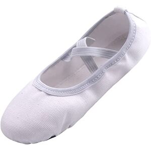 ZDQ Chausson de Danse Femme Ballerine de Danse Fille Doux Toile Classique Pilates Yoga Gymnastique Chaussures Enfants Blanc 41 - Publicité