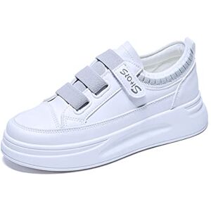 DEBAIJIA Sneakers Femme Baskets Chaussures De Course Blanc Chaussures Sport Running Décontractées Confortables EU 39 C-Blanc Gris - Publicité