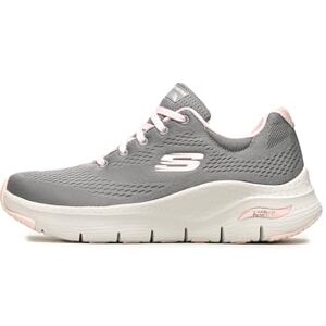 Skechers Femme Arch Fit Big Appeal Baskets, Grey Knit Mesh/Pink Trim, 37.5 EU - Publicité