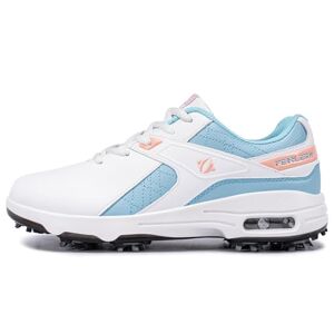 Fenlern Chaussures de Golf Femmes à Pointes Souples Golf Shoe légères et Antidérapantes pour l'Extérieur(Bleu Clair et Rose, 40) - Publicité