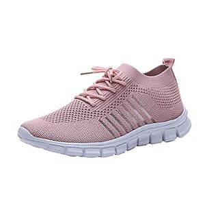 Routefuture Basket Femme Chaussures de Running pour Course Sports Fitness Legere Respirant Mesh Gym Outdoor Trail Walking Jogging Tennis Baskets Athlétique Sneakers,Rose,EU 40 - Publicité