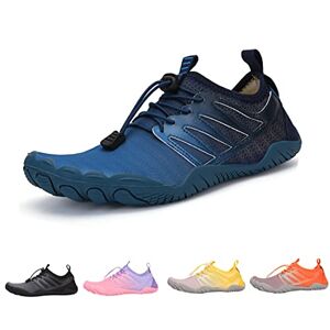 DRECAGE Chaussures de Aquatiques Homme Femme Antidérapant Séchage Rapide Chausson Basket Soulier Eau de Trail pour Randonnée Sport Surf Plongée Natation Bleu 40EU - Publicité