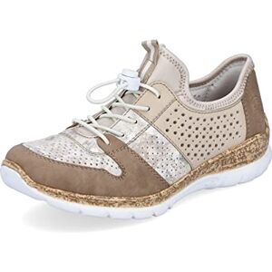 Rieker Femme Baskets N4255, Dame Baskets Basses,Chaussure Basse,Chaussures de Rue,Loisirs,Sport,Beige (Beige / 60),36 EU / 3.5 UK - Publicité