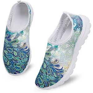 Kuiaobaty Baskets décontractées en maille pour femme Chaussures de course confortables et respirantes Chaussures de tennis à enfiler, paon, 37 EU - Publicité