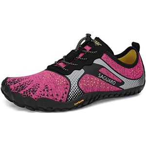SAGUARO Chaussures de Trail Running Femme Barefoot Shoes Chaussures d'eau de Sport Antidérapant Respirant Chaussure de Fitness pour Gym Escalade Randonnée, Rose 36 EU - Publicité