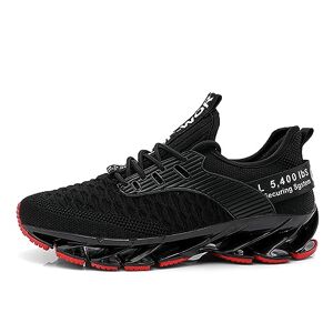 SSERHEHK Chaussures de Sport Homme Femme Chaussures de Sport Running Chaussures de Course légères et élégantes Noir Blanc Gris Or 18 Black Red 40 - Publicité