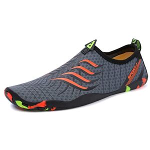 PADGENE Chaussures d'eau pour Homme et Femme, à Séchage Rapide Chaussures Aquatiques Unisexe pour la Natation, Yoga, Plage, Course, Gymnase, Surf, Plongée, B059-Gris, 37 EU - Publicité