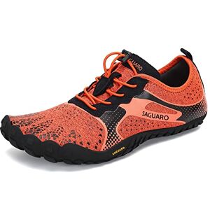 SAGUARO Chaussure Minimaliste Homme Femme Chaussures Aquatiques Légère Flexible Chaussures de Trail Antidérapant Respirant Barefoot Shoes pour Running Fitness Sport, Orange, 39 EU - Publicité