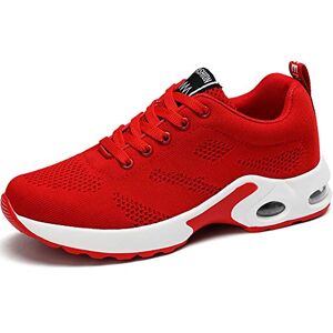 GAXmi Femme Baskets Chaussures de Coussin d'air Mesh Respirante à Confortables Running Fitness Sneakers Outdoor Casual Fonctionnement Rouge 37 EU - Publicité