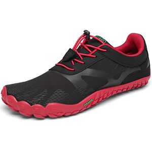 SAGUARO Chaussures de Trail Hommes Femmes Chaussures Minimalistes Pieds Nus Respirant Chaussures de Aquatiques Antidérapant Chaussures de Fitness Leger pour Jogging Gym, Rubis Rouge 36 EU - Publicité