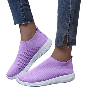 ticticlily Femme Chaussures de Running pour Course Sports Fitness Respirant Mesh Gym Outdoor Trail Jogging Walking Tennis Baskets athlétique Sneakers A Violet 36 EU - Publicité