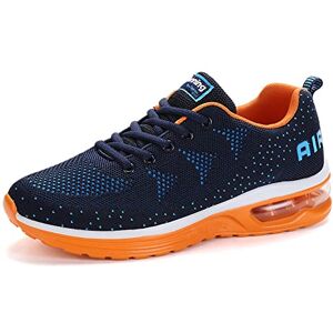 Sumateng Homme Femme Air Running Baskets Chaussures Outdoor Running Gym Fitness Sport Sneakers Style Multicolore Respirante 835 Blue Orange 40 EU - Publicité