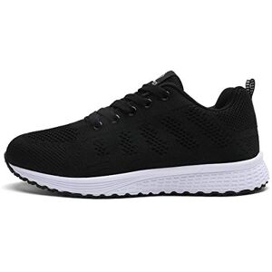 QZCEO Femme Chaussure Sneakers Casual Sport Confortables Running Baskets Chaussures Outdoor Gym Fitness Tennis (37EU/CN37,noir1) - Publicité