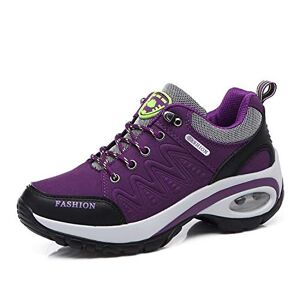 QZBAOSHU Femmes Minceur Chaussures Marche Baskets Aptitude Wedges Plateforme Chaussures Sneakers Violet,39 EU/Étiquette 40 - Publicité