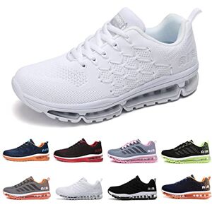 sotirsvs Chaussures de Course Sport Basket Running Homme Femme Respirante Air Baskets léger Sneakers Confortable Mode Shoes AntidéRapant Jogging Fitness Gym Outdoor 877-Purewhite-40 - Publicité