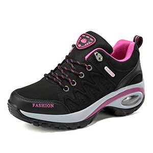 QZBAOSHU Femmes Minceur Chaussures Marche Baskets Aptitude Wedges Plateforme Chaussures Sneakers Noir,39 EU/Étiquette 40 - Publicité