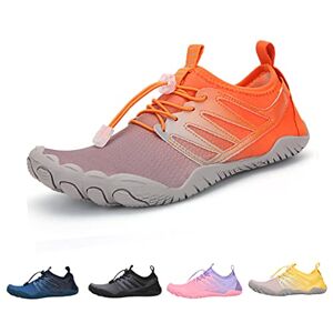 DRECAGE Chaussures de Aquatiques Homme Femme Antidérapant Séchage Rapide Chausson Basket Soulier Eau de Trail pour Randonnée Sport Surf Plongée Natation Orange 40EU - Publicité