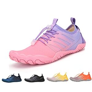 DRECAGE Chaussures de Aquatiques Homme Femme Antidérapant Séchage Rapide Chausson Basket Soulier Eau de Trail pour Randonnée Sport Surf Plongée Natation Rose-Mauve 37EU - Publicité