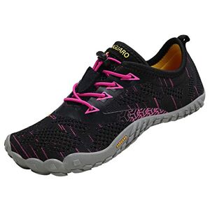 SAGUARO Femme Chaussures de Trail Running Outdoor Indoor Gym Fitness Randonnée Escalade Marche Chaussures Aquatiques,Tricot Noir Rouge,36 - Publicité