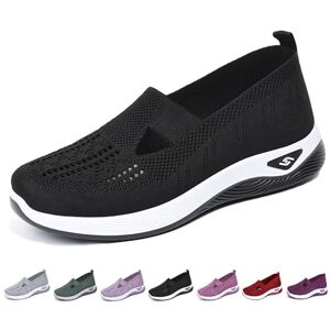 Susenstone Chaussures Femme Ete Confortable Pas Cher Soldes Baskets Basses Plate Running Jogging Sport Respirant Mesh Chaussette Fille Tennis Sneakers - Publicité