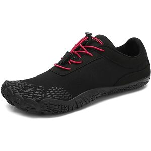 SAGUARO Chaussures Minimalistes Barefoot Homme Femme Chaussures Aquatique Respirant Antidérapant pour Trail Fitness Marche avec Boîte à Orteils Larges et Zéro Drop Semelles, Noir, 46 EU - Publicité