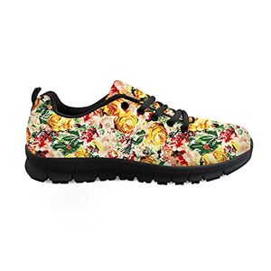 Biyejit Flowers Print Sport Chaussures de Course sur Route Baskets de Marche légères pour Femmes pour Les Voyages en Plein air - Publicité