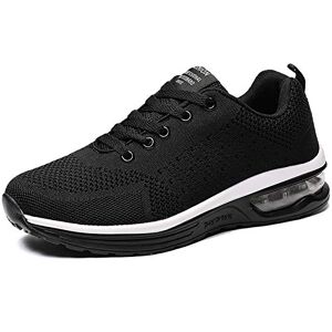 GAXmi Baskets Running Femme Coussin d'air Chaussures de Mesh Respirante Confortables Légères Course Sports Fitness Sneakers Noir 36 EU (Étiquette 37) - Publicité