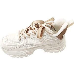 Woaikeyu Baskets Femmes Chaussures de Sport décontractées à Semelle épaisse en Cuir à Mailles Respirantes pour Dames Chaussure #526 (White, 41) - Publicité