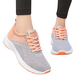 Gsheocm Chaussure Orthopedique Femme Chaussures Respirante Basket Légère Baskets élégantes Minceur Chaussures Sneakers à Crochet Maille Basquettes Shoes Sport Fitness Multisports Chaussure de Florale - Publicité