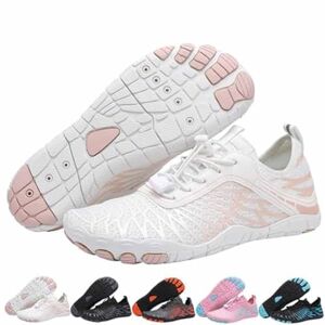 MIOKUKO Hike Footwear Barefoot, Minimalist Trail Running Barefoot Shoes, Barefoot Shoes Women Wide Toe Box (White,37) - Publicité
