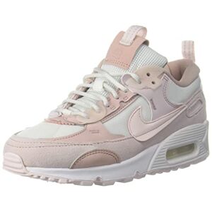 Nike Femmes Air Max 90 Futura Running Trainers DM9922 Sneakers Chaussures (UK 4 US 6.5 EU 37.5, Summit White Soft Pink 104) - Publicité