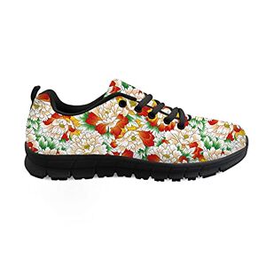 Biyejit Fleurs Imprimer Mode Baskets à Lacets Chaussures de Sport légères décontracté Course randonnée Chaussures pour Femmes Hommes Couples - Publicité