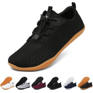 Geweo Chaussures de Sport Minimalistes Homme Femme Confort Chaussures Pieds Nus Larges Barefoot Shoes Légère Chaussures de Trail Running Chaussures Marche Fitness avec Semelle Marron Unisex Noir 40EU - Publicité