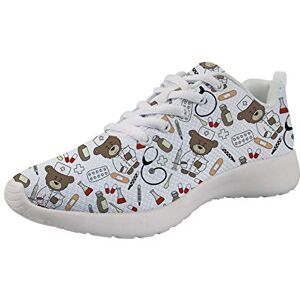 Showudesigns Femme Baskets Mode Classics Lacet Running Sneakers Basses Fitness Sport Chaussures de Gymnastique infirmière Ours Modèle - Publicité