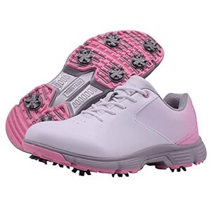 NFSQYDT Chaussures De Golf pour Femmes, Dames Golf Sports Sneakers Sneakers Professionnel Spike Spikes Chaussion À Pied pour Femme,Blanc,40 EU - Publicité