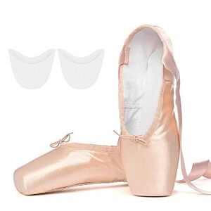 Tancefair Chaussures de Pointe de Ballet Chaussures de Danse statine Chaussures de Ballet avec Embouts protecteurs et Ruban pour Femmes Filles - Publicité