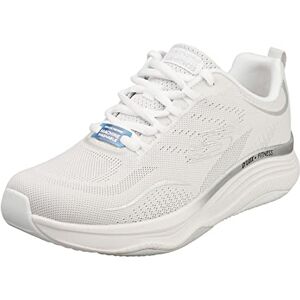 Skechers Femme D'lux Fitness Basket, Bordure argentée en Maille Blanche, 36 EU - Publicité