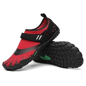 SAGUARO Chaussure Minimaliste Femme Chaussures de Trail Running Homme Antidérapant Chaussures Randonnée Gym Fitness Barefoot Shoes Antidérapant Chaussures d'eau Rouge, GR.36 EU - Publicité