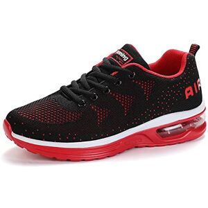 Sumateng Homme Femme Air Running Baskets Chaussures Outdoor Running Gym Fitness Sport Sneakers Style Multicolore Respirante 835 Black Red 40 EU - Publicité